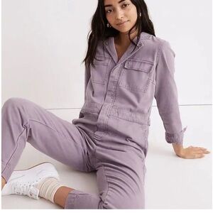 New Madewell Signature Coverall Jumpsuit Small purple/smoky grape S